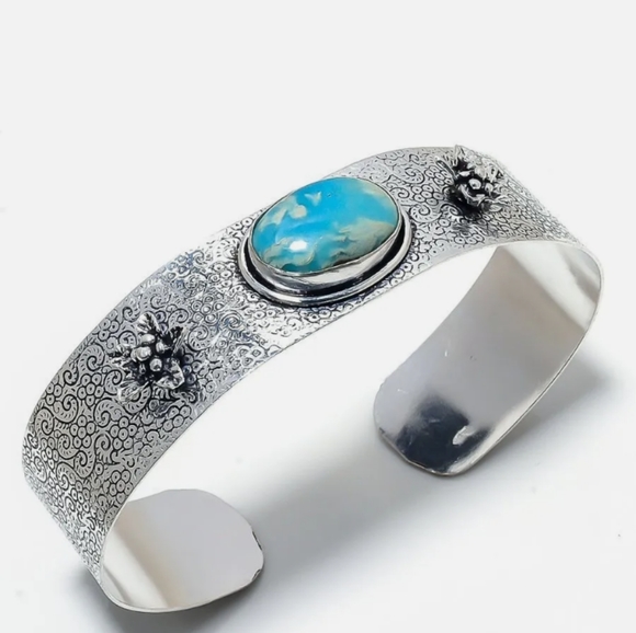 Jewelry - STERLING SILVER REPUBLIC LARIMAR ADJUSTABLE CUFF BRACELET